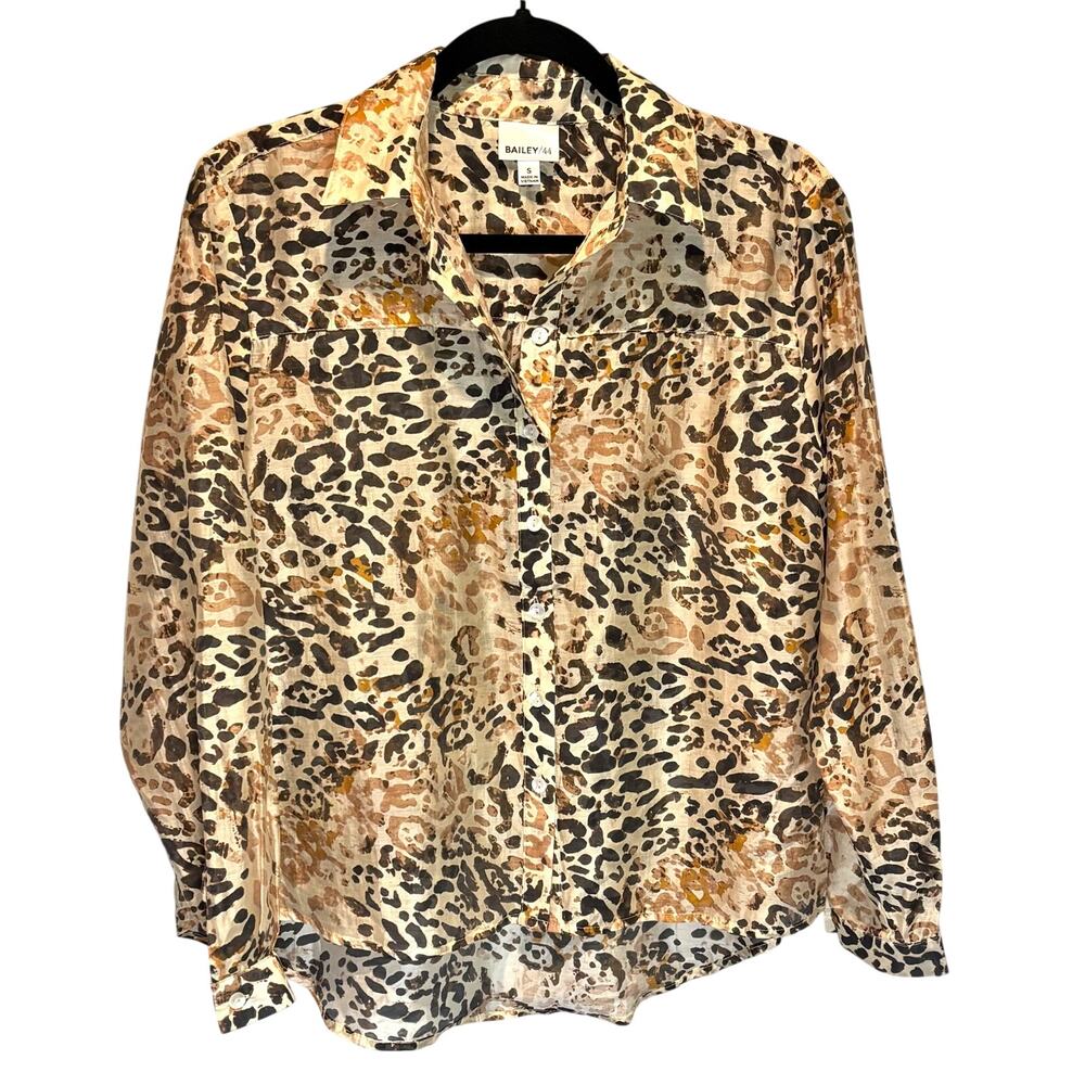 Bailey 44 Animal Print Long Sleeve Button Down Shirt - size Small